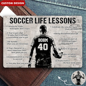 Personalized Soccer Life Lessons Wallet Card - Gift For Soccer Lovers