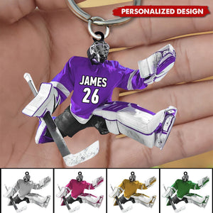 Personalized Hockey Playe Keychain-Gift For Hockey Lovers - 2024 New Release