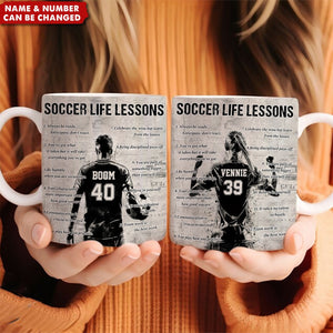 Personalized Soccer Life Lessons Mug - Great Gift For Soccer Lovers