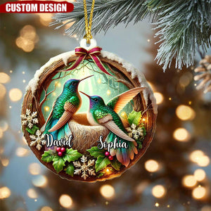 Personalized Hummingbird Couple Christmas Ornament-2024 New Release