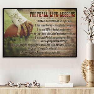 American Football Life Lessons Poster- Gift For American Football Lovers