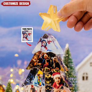 Custom Photo Xmas Tree With Memorable Year Moment - Family Christmas Decorations - Personalized Acrylic Photo Plaque 2024 New Release