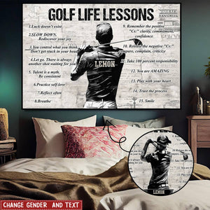 Personalized Golf Life Lessons Poster- Gift For Golf Lovers