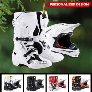 Personalized Motocross Boots Helmet Ornament