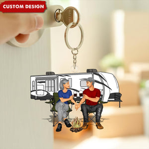 Camping Couple Making Memories One Campsite At A Time Personalized Keychain-Gift For Couple