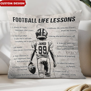 Personalized Kid Football Life Lessons Pillow-Gift For Young Football Lovers