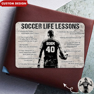 Personalized Soccer Life Lessons Wallet Card - Gift For Soccer Lovers