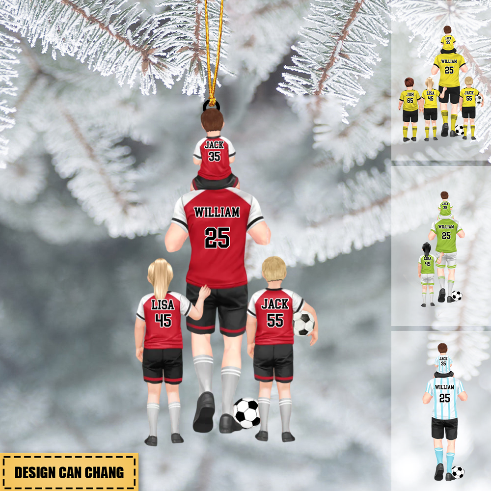 New Release Personalized Soccer Dad/Grandpa & Kids Christmas Ornament