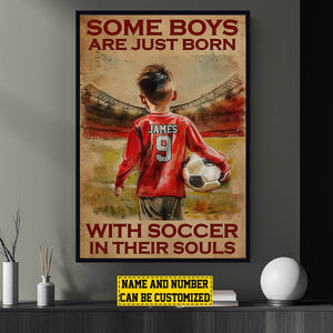 Some Boys Are Just Born With Soccer-Personalized Soccer Poster - Gift For Soccer Lovers