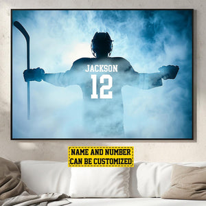 Personalized Victory Hockey Player Poster - Gift For Hockey Lovers