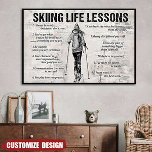 Personalized Skiing Life Lessons Poster-Gift For Skiing Lovers