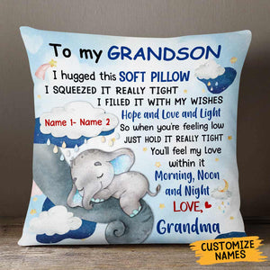 Elephant Grandma Or Mom To Grandson/Kinds Hug This Pillow