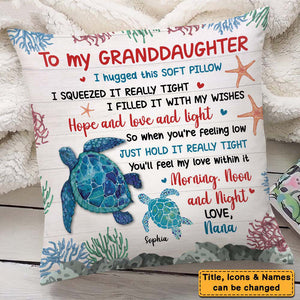 Gift For Daughter Granddaughter Hug This Turtle Pillow