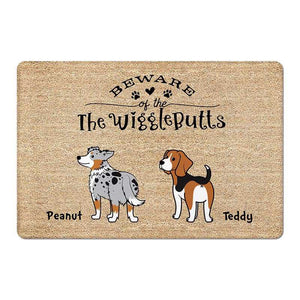 Dog Welcome Wiggle Butt Club Personalized Doormat