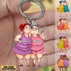 Personalized Old Friends /Sisters/Besties Acrylic Keychain