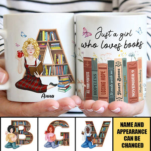 Just A Girl Who Loves Books, Personalize Accent Mug, Gifts For Book Lover