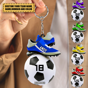 Personalized Soccer Shoes Acrylic Keychain-Great Gift Idea For Soccer Players & Soccer Lovers