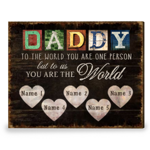 Best Customized Gift For Father's Day Dad You Are The World Canvas Poster