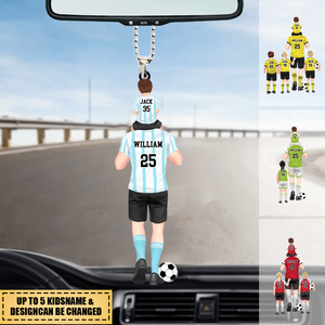 Personalized Soccer Dad & Kids Car Hanging Ornament（We Ship Worldwide）