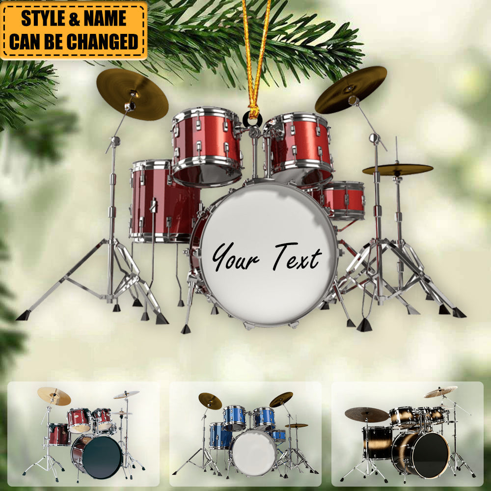 Drums Styles Colorful Drums Personalized Christmas Ornament - Gift For Drummer