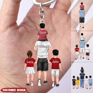 Personalized Dad/Grandpa With Kids Acrylic Keychain