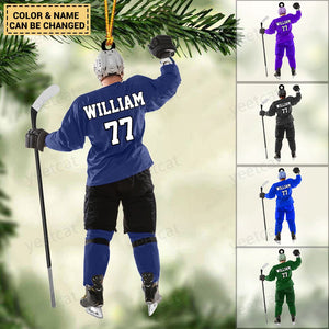 Personalized Ice Hockey Acrylic Ornament, Gift For Hockey Players