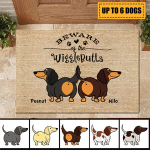 Welcome Wiggle Butt Club Dachshund Dog Personalized Doormat