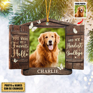 Custom Photo Hard To Say Goodbye Wooden Ornament - Christmas Gift, Sympathy Gift For Pet Owners, Pet Lovers