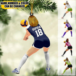 Personalized Volleyball Player Acrylic Christmas Ornament - Gift For Volleyball Players