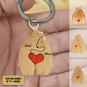 Personazlied Bear Family Acrylic Keychain - Gift For Family Members