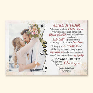 We Are A Team - Personalized Photo Poster gift for couple