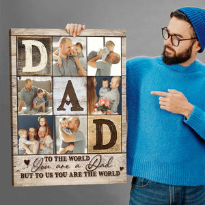 Dad Photo Collage Canvas Poster, Personalized Gifts For Dad, Best Father’s Day Gifts 2023, Fathers Day Photo Gifts