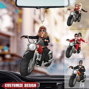 Personalized Biker Couple/Male Biker/Female Biker Acrylic Hanging Ornament