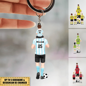 Personalized Soccer Dad & Kids Keychain