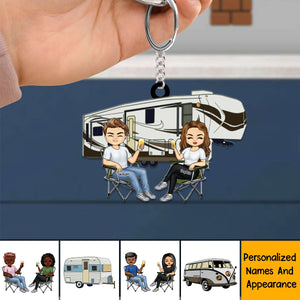 Camping Couple - Personalized Acrylic Keychain