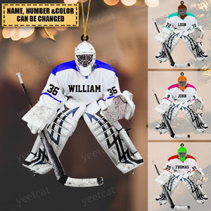 Custom Personalized Hockey Goalie Christmas Ornament, Gift For Hockey Players