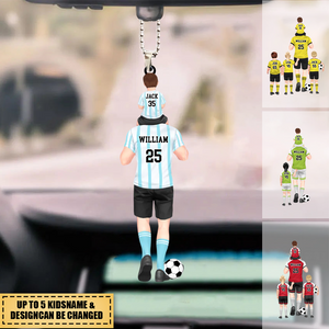 Personalized Soccer Dad & Kids Car Hanging Ornament（We Ship Worldwide）