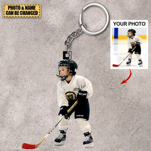 Personalized Hockey Player/Lover Acrylic Keychain - Gift For Hockey Lovers- Custom Your Photo