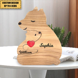 Gift For Family - Personalized Bear Family Wooden Art Puzzle