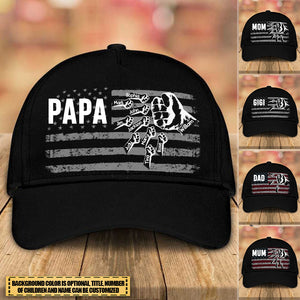 Father's Day Gift Personalized Grandpa with Grandkids Hand to Hands Cap