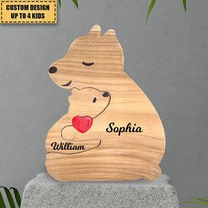 Gift For Family - Personalized Bear Family Wooden Art Puzzle