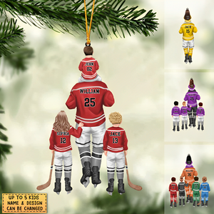 Personalized Ice Hockey Acrylic Car / Christmas Ornament - Gift For Kids & Dad