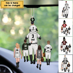 Personalized Baseball Kids & Dad Acrylic Christmas / Car Ornament