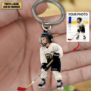 Personalized Hockey Player/Lover Acrylic Keychain - Gift For Hockey Lovers- Custom Your Photo