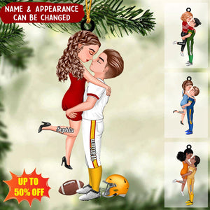 American Football Couple - Personalized Acrylic Ornament Awesome Christmas Gift