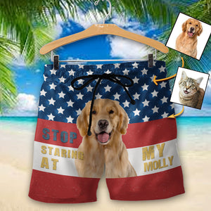 Personalized Stop Staring At My Pet/Upload Photo- Custom Trunks