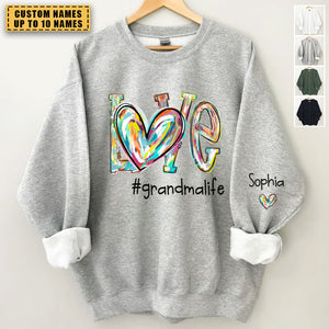 Love Grandma Mom Life Fall Autumn Color Clipart Custom Sweatshirt