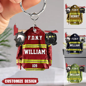 Personalized Acrylic Keychain - Gift For Firefighter