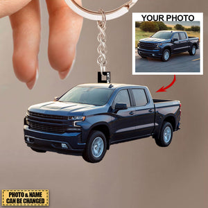 Personalized Pickup Truck Acrylic Keychain -Great Gift Idea For Off-road Lovers- Custom Your Photo