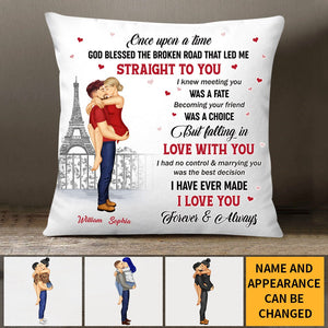 The Day I Met You - Couple Personalized Custom Pillow - Gift For Husband Wife, Anniversary